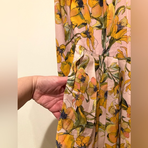 NWT, Free People Tegan Dress, Size 2, Pink Yellow Floral - Picture 7 of 16